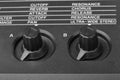 Control knobs of synthesizer close-up Royalty Free Stock Photo