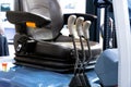Control levers for a compact electric forklift Royalty Free Stock Photo