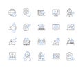 Control line icons collection. Dominance, Power, Authority, Management, Direction, Supervision, Governance vector and