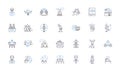 Control line icons collection. Mastery, Authority, Command, Domination, Influence, Governance, Supremacy vector and