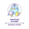 Control and oversight multi color concept icon