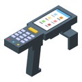 Control pad rfid icon isometric vector. Access reader tag