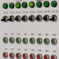 Control panel with buttons and levers