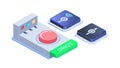 Control Panel Buttons User Interface Icon, vector design Generative AI Royalty Free Stock Photo