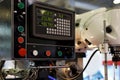 Control panel of CNC drilling and milling center Royalty Free Stock Photo