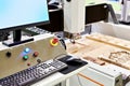 Control panel CNC milling and engraving machine Royalty Free Stock Photo