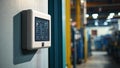 Smart factory control panel showing production data in modern industrial facility