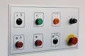 Control panel of equipment with pushbuttons Royalty Free Stock Photo