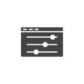 Control panel icon Flat simple outline set Royalty Free Stock Photo