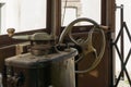 Control panel inside old railway tram in Portugal Royalty Free Stock Photo