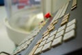 Control panel of milling machine in metalworking process. Industrial CNC metal machining by vertical mill. Royalty Free Stock Photo