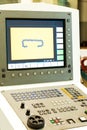 Control panel and monitor with program of cnc programmable Royalty Free Stock Photo