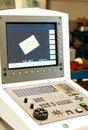 Control panel and monitor with program of cnc programmable mac Royalty Free Stock Photo