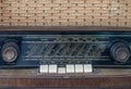 Control panel of old classic analog radio receiver