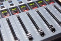 Control panel at recording studio or radio station Royalty Free Stock Photo