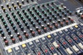 Control panel at recording studio or radio station Royalty Free Stock Photo