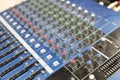 Control panel at recording studio or radio station Royalty Free Stock Photo