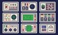 Control panel in spaceship with all kinds of controls Royalty Free Stock Photo
