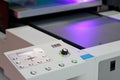 Control panel of UV flatbed printing machine Royalty Free Stock Photo