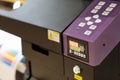 Control panel of UV large format printer Royalty Free Stock Photo