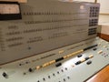 Control panel of vintage soviet solid state mainframe computer Minsk 22 from year 1964 made in Byelorussian SSR