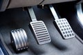 Control Pedals for Brake, Clutch, and Accelerator in Car Royalty Free Stock Photo
