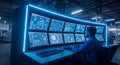 Control Room Data Visualization Computer Screens Operator Monitor Royalty Free Stock Photo