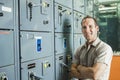 Control Room Engineer. Power plant control panel Royalty Free Stock Photo