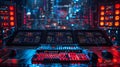 Control Room With Monitors And Keyboard Royalty Free Stock Photo