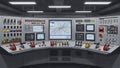 Control Room with Multiple Monitors and Panels Royalty Free Stock Photo