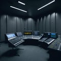 Ai generated a high-tech control room with advanced monitoring and sound equipment