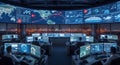 Global Control Center at Night Royalty Free Stock Photo