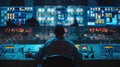 Control Room Operator Monitoring Screens