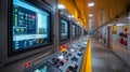 Control Room in a Power Plant Overseeing Energy Generation and Distribution With Advanced Technology and Infrastructure Royalty Free Stock Photo