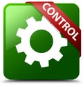 Control settings icon green square button Royalty Free Stock Photo