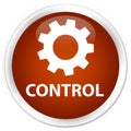 Control (settings icon) premium brown round button