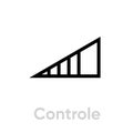 Control sound music icon. Editable line vector. Royalty Free Stock Photo