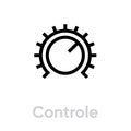 Control sound music icon. Editable line vector. Royalty Free Stock Photo