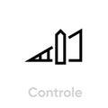 Control sound music icon. Editable line vector. Royalty Free Stock Photo