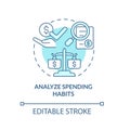 Control spending habits concept icon