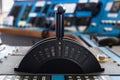 Control stick of a merchant ship in stop position. Royalty Free Stock Photo