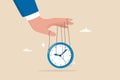 Control time, freedom or efficient time management to finish project within deadline, productivity or efficiency, productive