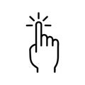 Control on the touchscreen icon vector. Isolated contour symbol illustration