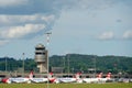 Control tower of airport Zurich in Switzerland. Royalty Free Stock Photo