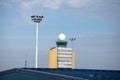 Control tower at Budapest international airport. stock photo