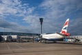 The control tower overlooking London Heathrow airport Royalty Free Stock Photo