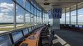 The control tower stands tall and mighty its sharp angular lines reflecting the fastpaced and efficient nature of air