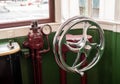 Control wheel for funicular railway tramcar in Lisbon