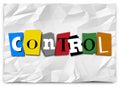 Control Word Cut Out Letters Ransom Note Total Domination Royalty Free Stock Photo