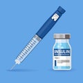 Diabetes Insulin Pen Syringe and Vial Royalty Free Stock Photo